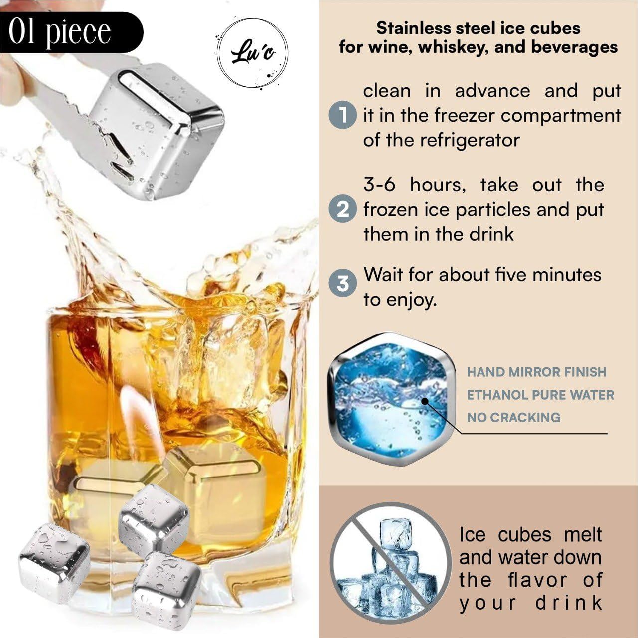 LU’C Cocktail Shaker Set Bartender Kit with Stand – Bar Set Drink Mixer with All Essential Accessory Tools: Martini Shaker, Jigger, Strainer, Mixer Spoon, Muddler, Liquor Pourers – Silver