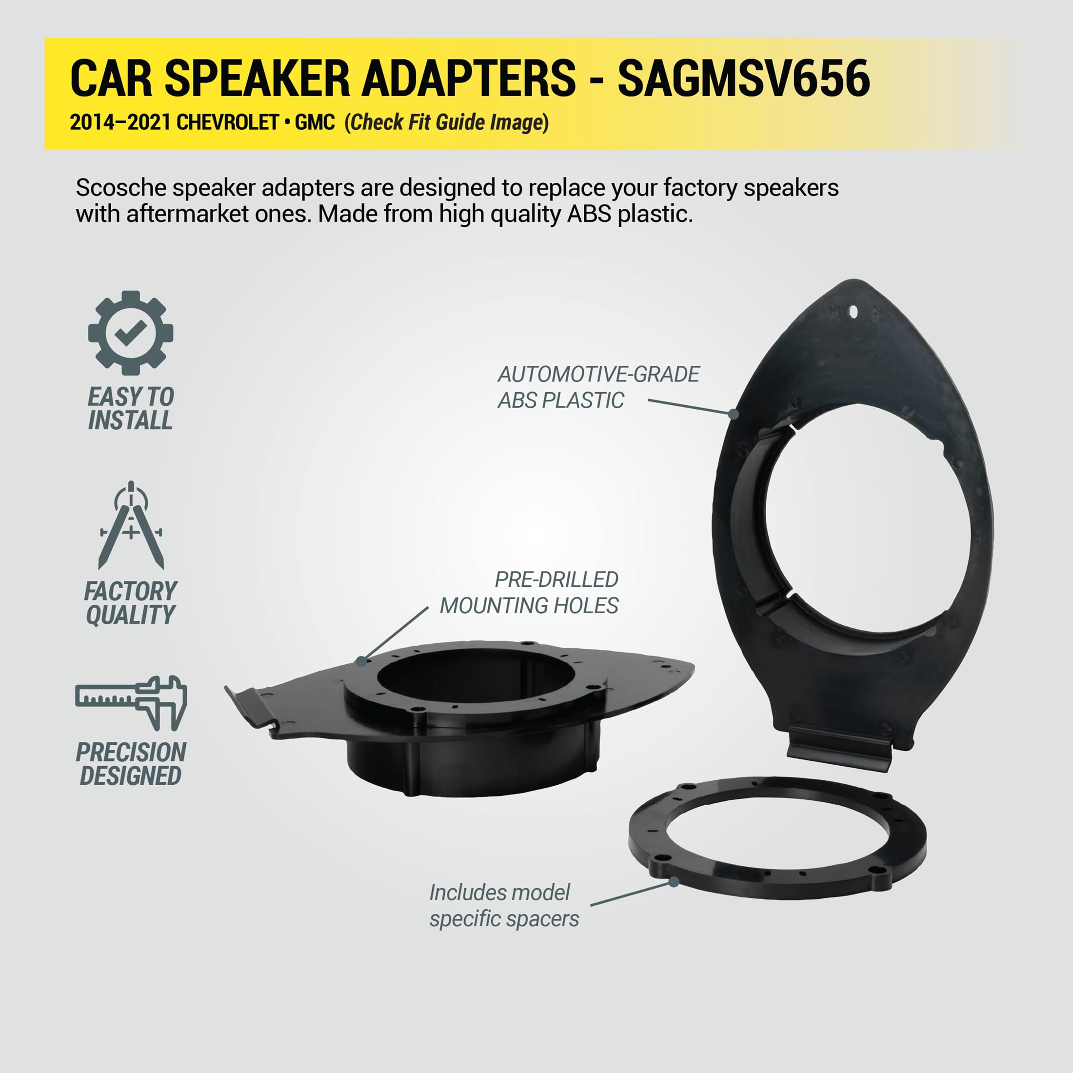 Amazon.com: Scosche SAGMSV656 6.5-6.75” Speaker Adapters
