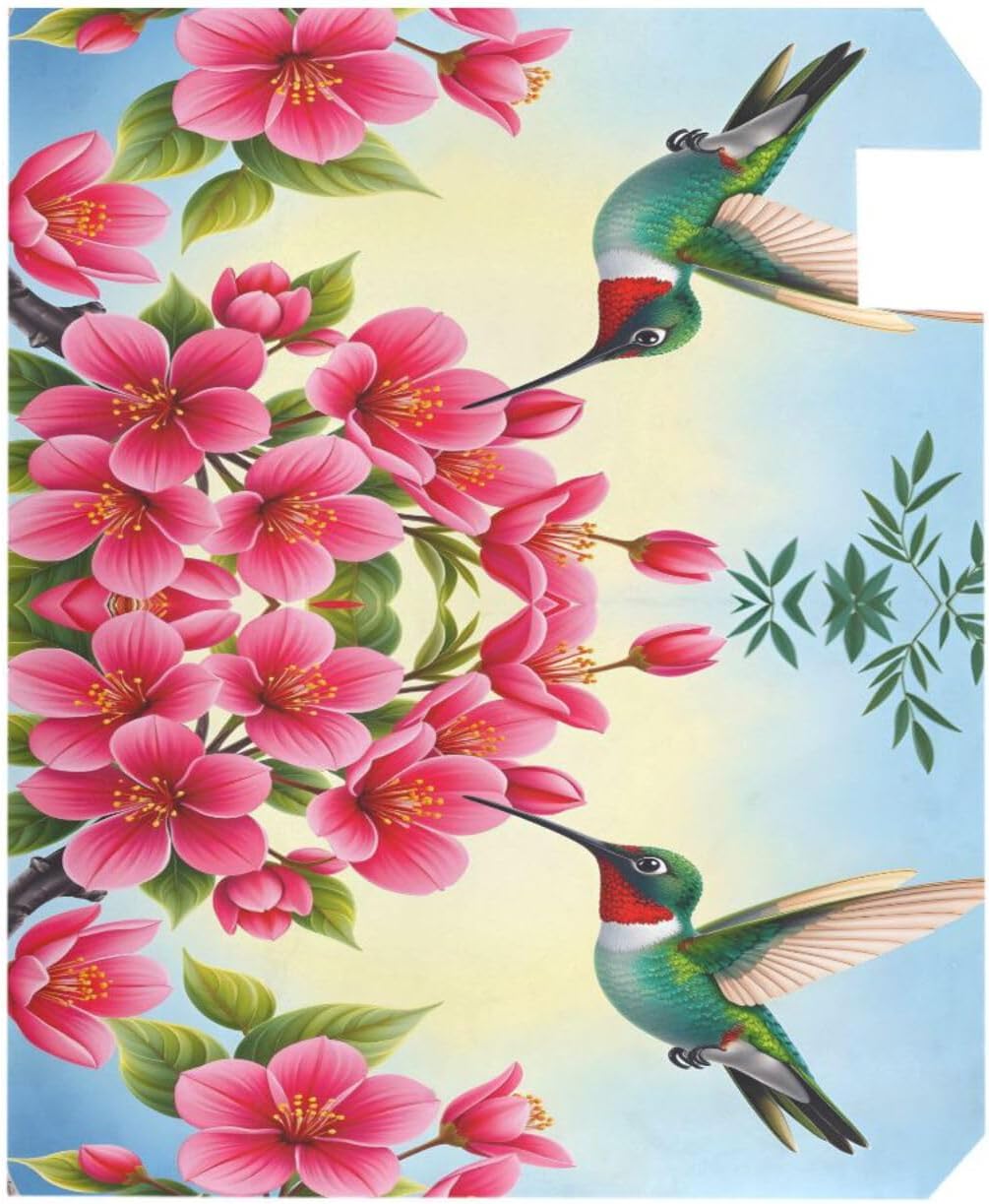 WOOR Hummingbird and Flowers Magnetic Magnetic Mailbox Cover Standard Size for Garden Yard Outdoor Decorations-18 x 20.8"