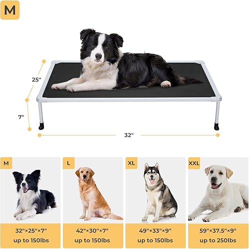 Miniatura 4 de Veehoo Cama elevada para perros a prueba de masticaciones, cuna elevada para mascotas, malla transpirable, lavable y antideslizante para perros