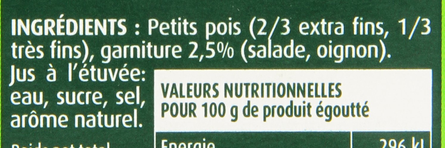 Cassegrain Guisantes pequeños y fondant, 495 g, 6 unidades