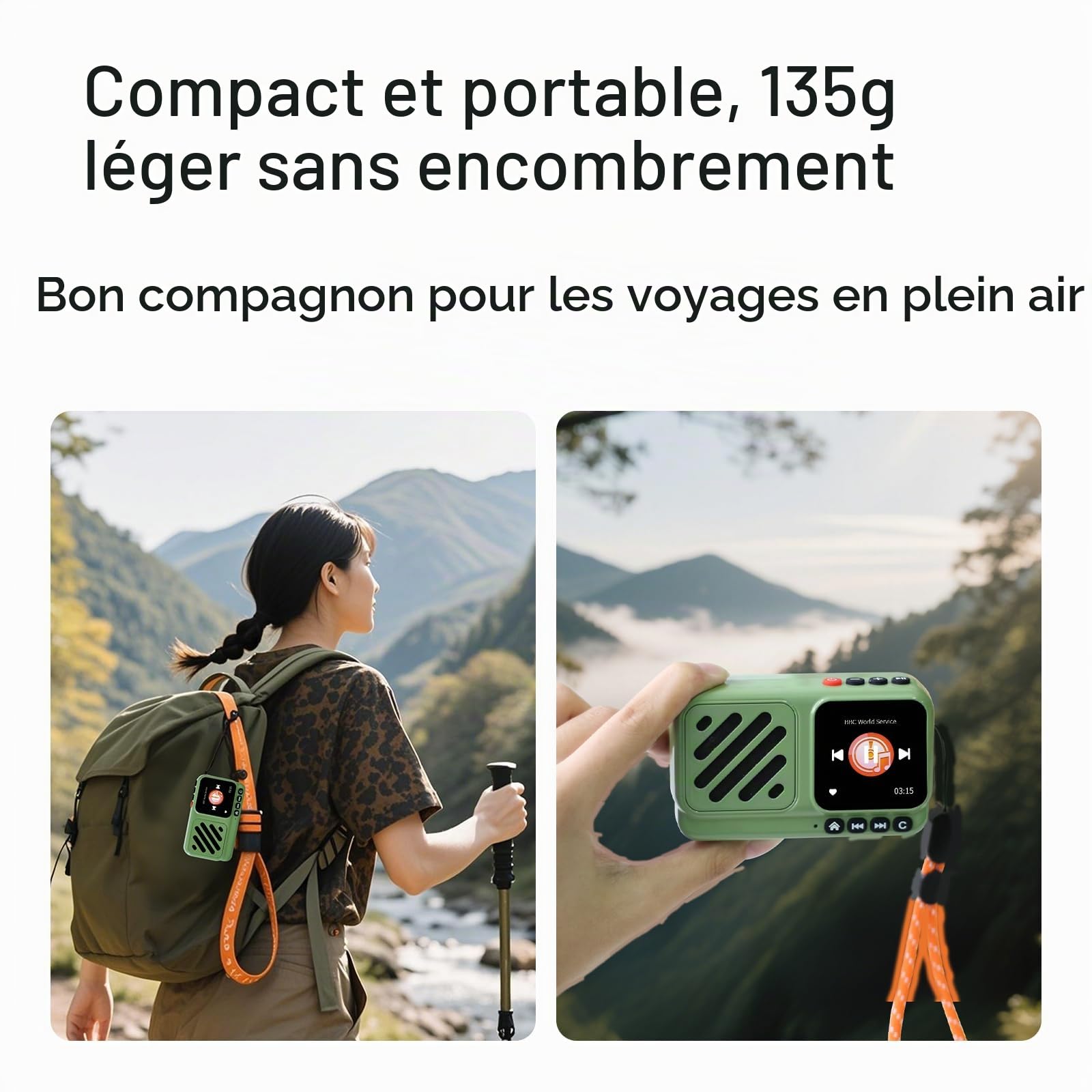 Choyong Voyager Haut-parleur Bluetooth sans fil portable avec Wi-Fi/4G, station de radio Internet, BT5.3, électronique pour la maison/les voyages/l'extérieur