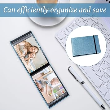 Small Photo Albums 6x4,Small Photo Album 6x4 100 Slip In Photo Albums,Portable Trave Flip Book Cloth Cover with Slip-In Pockets for Travel/Wedding/Baby Photos (Blue)