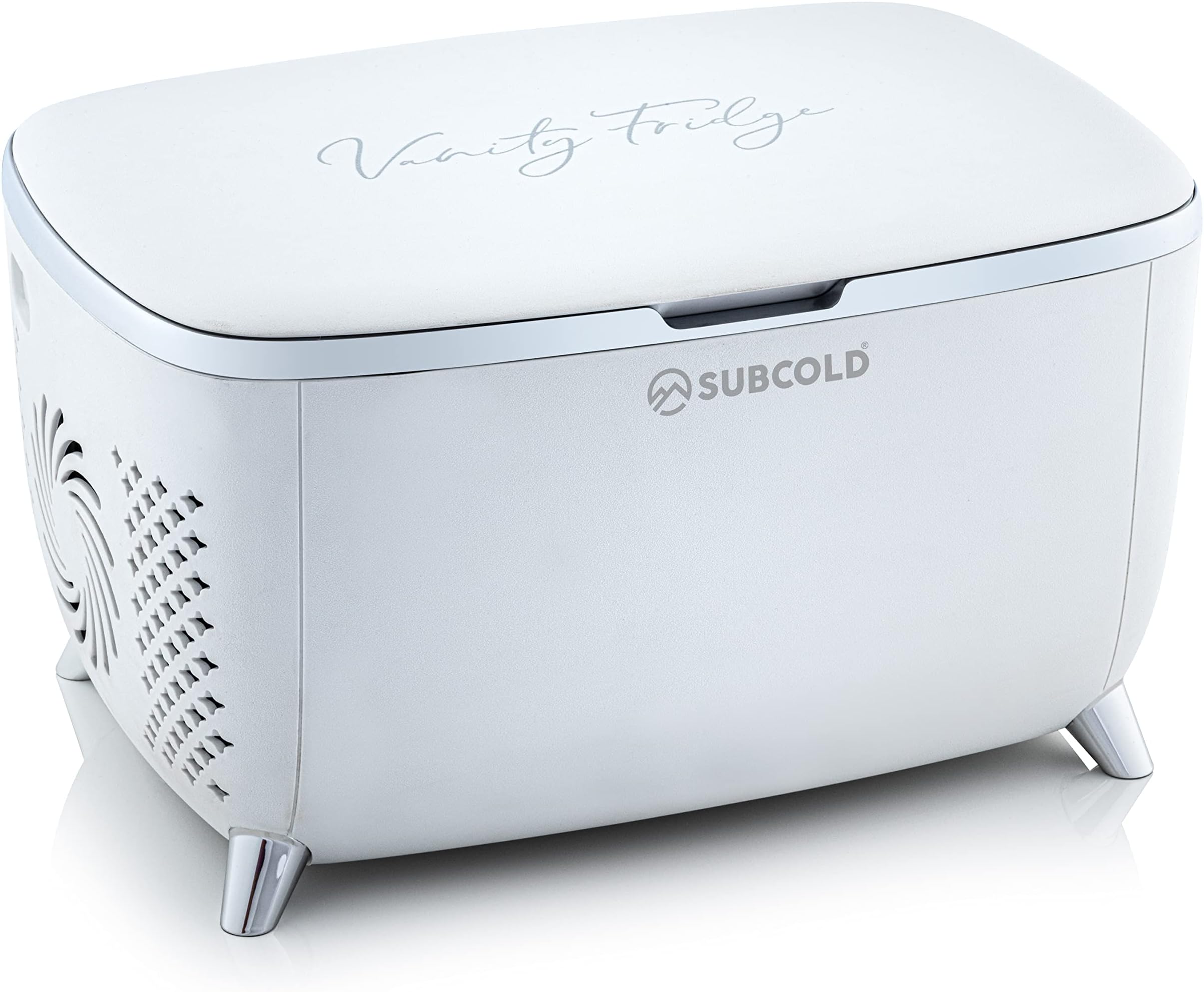 Subcold Vanity6 Luxury Mini Fridge | 6 Litre Beauty Fridge | AC & Exclusive USB Power Options | Portable Bedroom Mini Cooler for Skincare, Makeup & Cosmetics (White)
