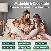 Vista 5 de CoolShields Almohadillas de cama impermeables, 60 x 36 pulgadas, lavables y reutilizables, protector de colchón para incontinencia