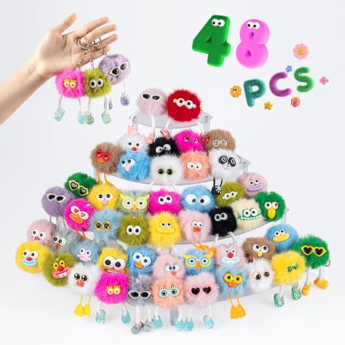 OMyFav 48 PCs Party Favors Keychains - Fun Keychain Cute
