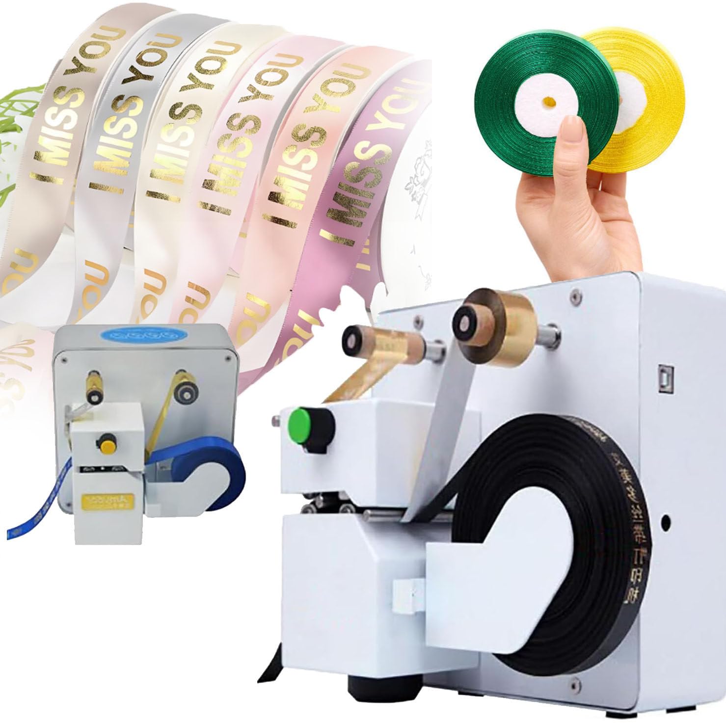 XNXYSMKJ Digital Satin Ribbon Printer with High-Speed Custom Printing for Gift Wrapping and Decorative Materials,Suitable for Thermal Transfer Ribbon