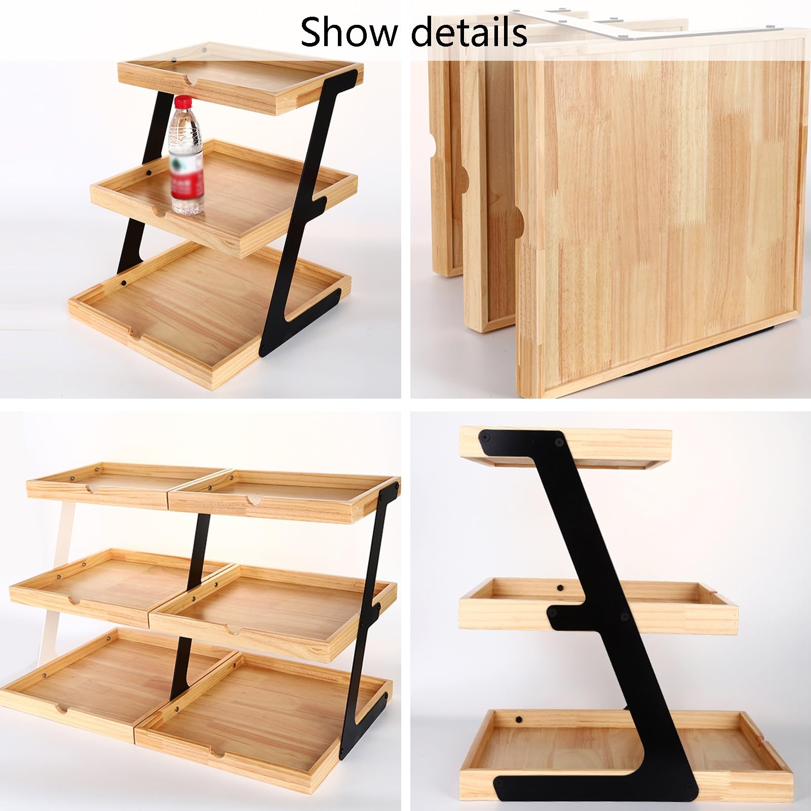 Amazon.com: GOCHUSX 3 Tier Retail Display Rack, Wood Storage Shelf