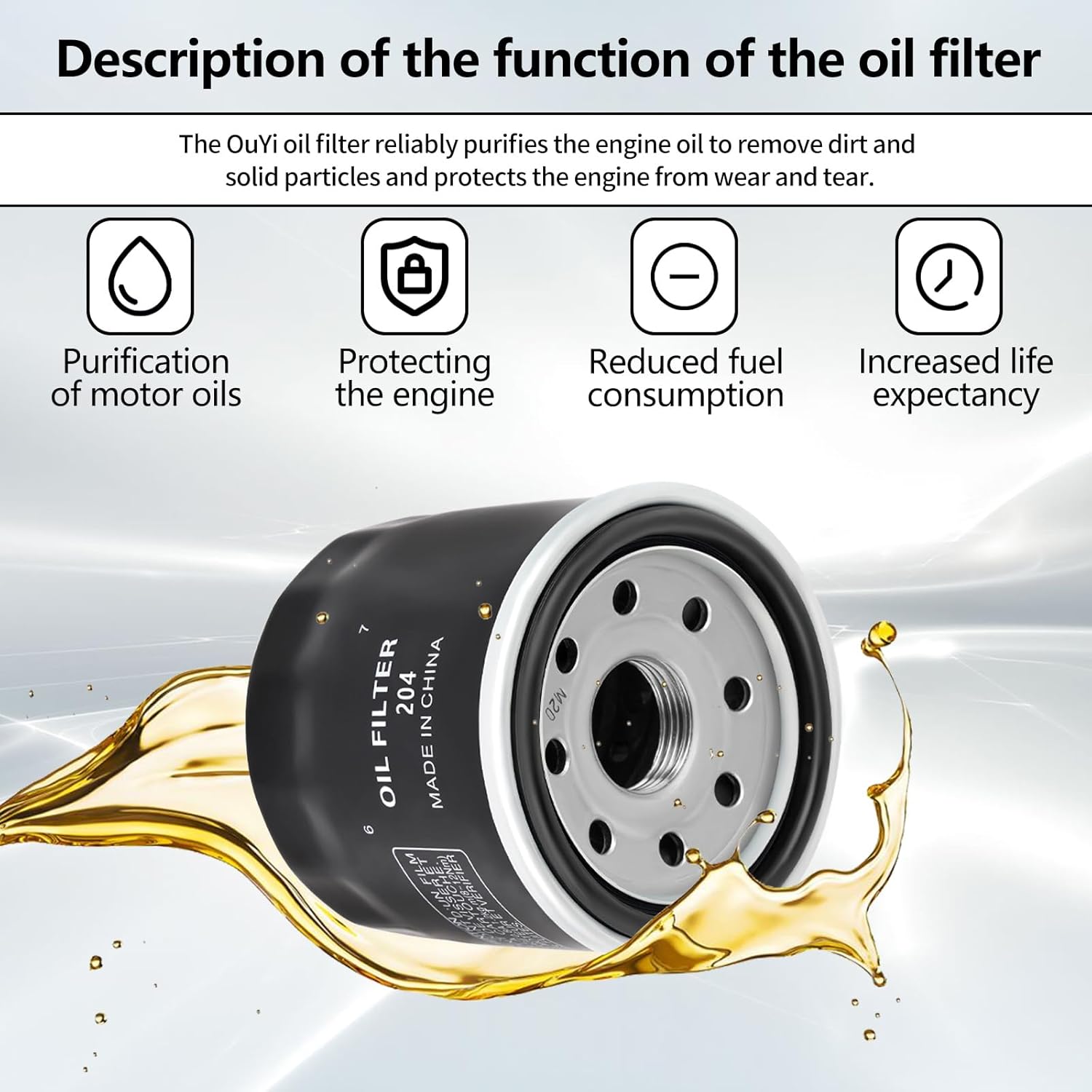 Motorcycle Air Filter & Oil Filter Compatible With Honda VTX1300C VTX1300R 2004-2009 VTX1300T 2008-2009 VTX1300S 2004-2008 VTX1300S Retro SC52 2003-2007