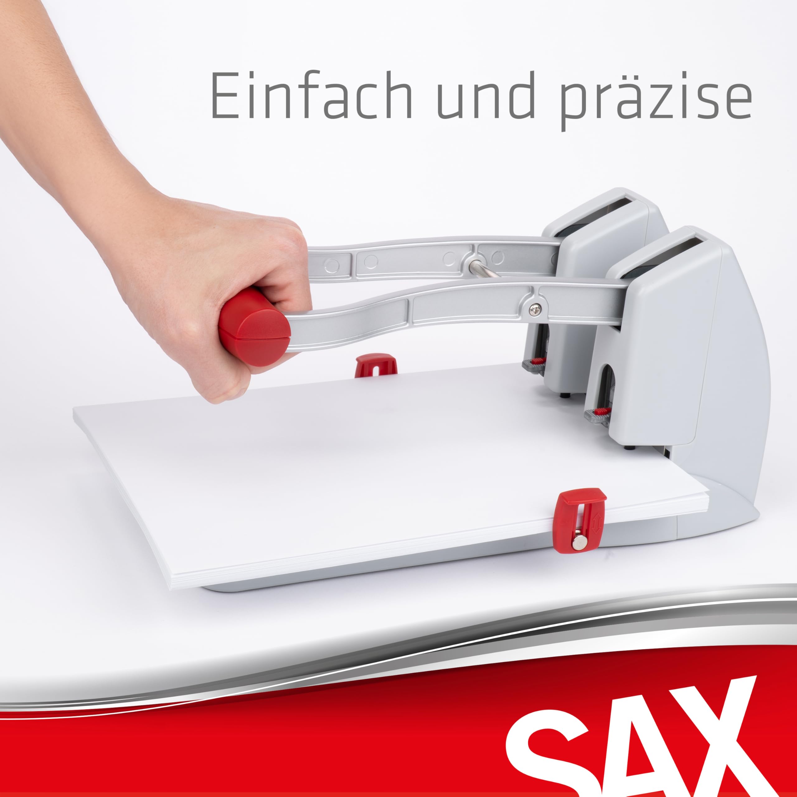 SAX Design 0-908-10 Profilocher/Kraftlocher | 150 Blatt | geringer Kraftaufwand | 2-fach & 4-fach Lochung