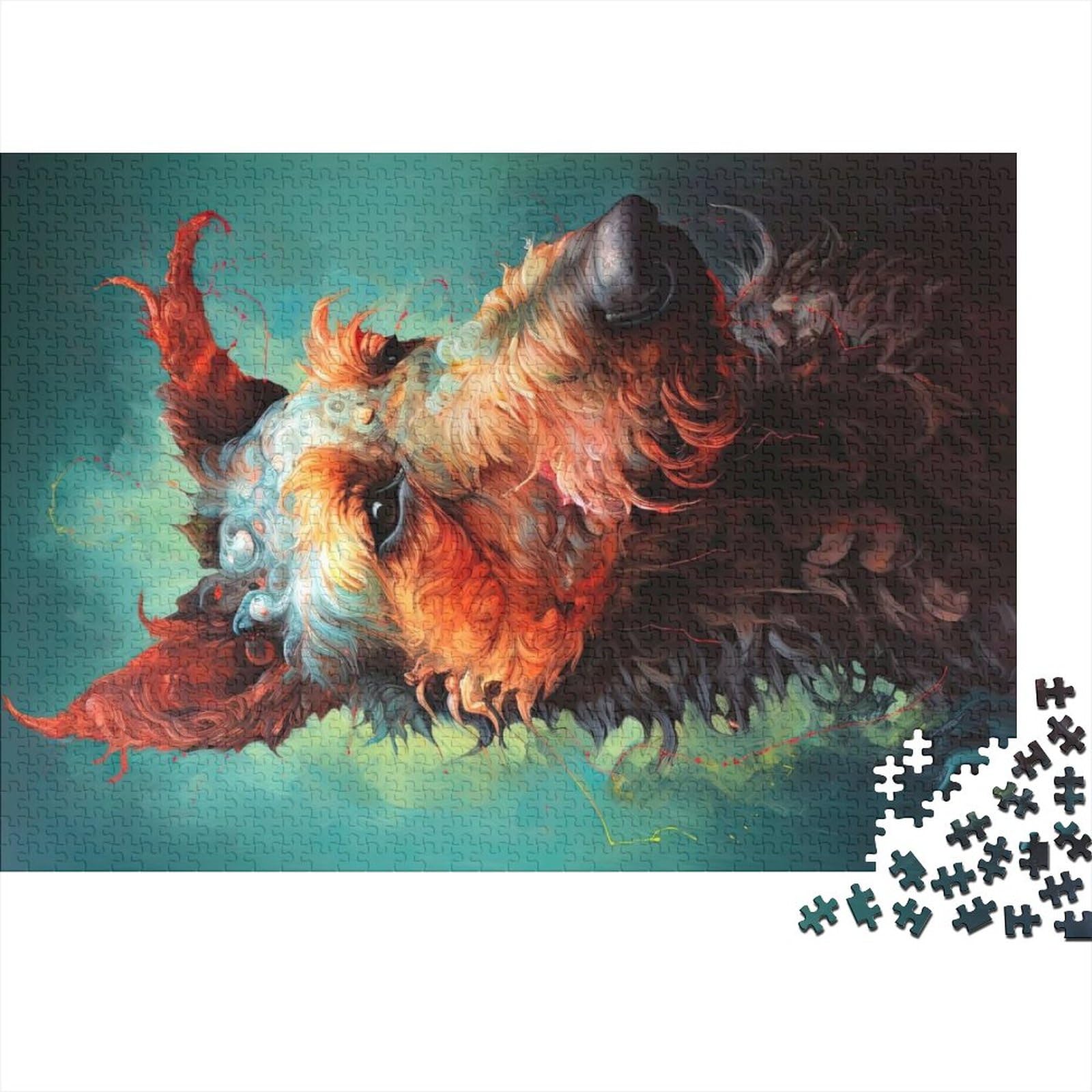 Jigsaw Puzzle For Kids The Confident Terrier 1000 Piece Jigsaw Puzzles for Adults Wooden Jigsaw Puzzles for Adults & Children Stress Reliever (75x50cm)