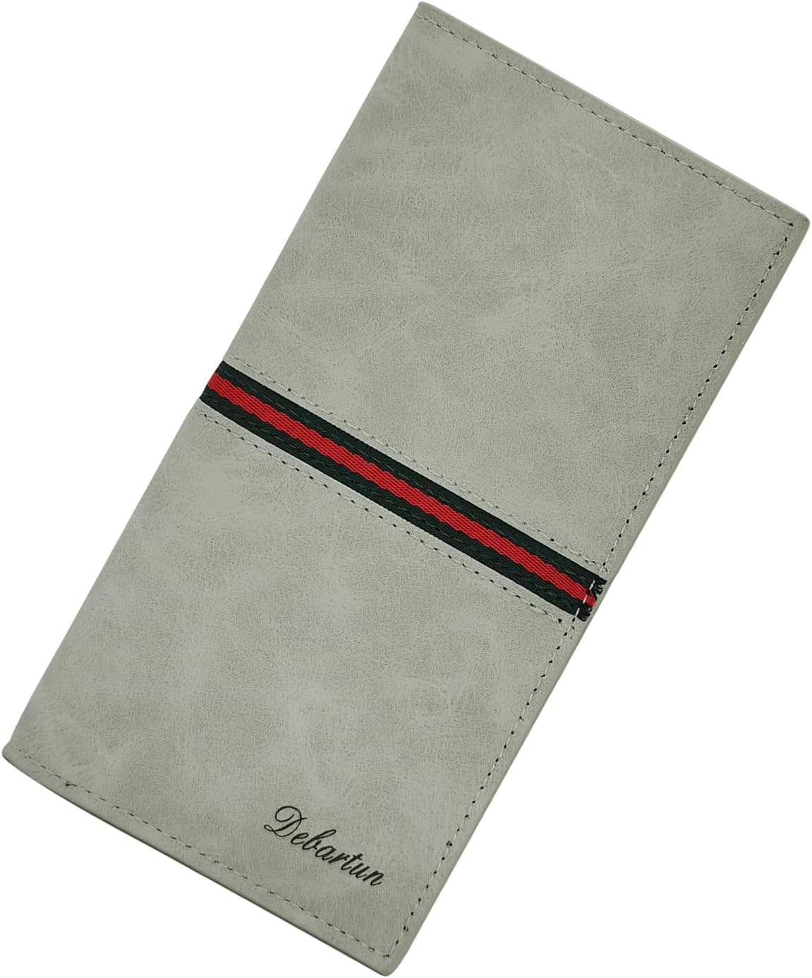Men Wallet, PU Material Slim Wallets for Men, Bi-fold Card Wallet with Multiple Card Slot, Long Wallets for Cash, Bank Card(Gray)