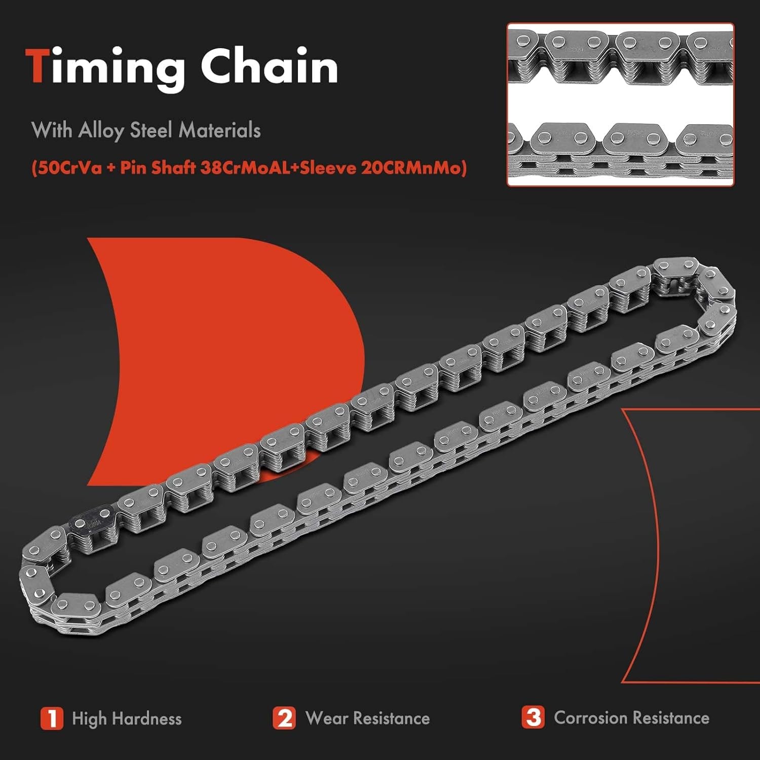 A-Premium Engine Timing Chain Kit W/Sprocket & Damper [fits OHV, 6Cyl 3.8L] Compatible with Chevy & Pontiac & Olds & Buick, fit Camaro, Impala, Intrigue, 88, 98, Firebird, Park Avenue, LeSabre & More