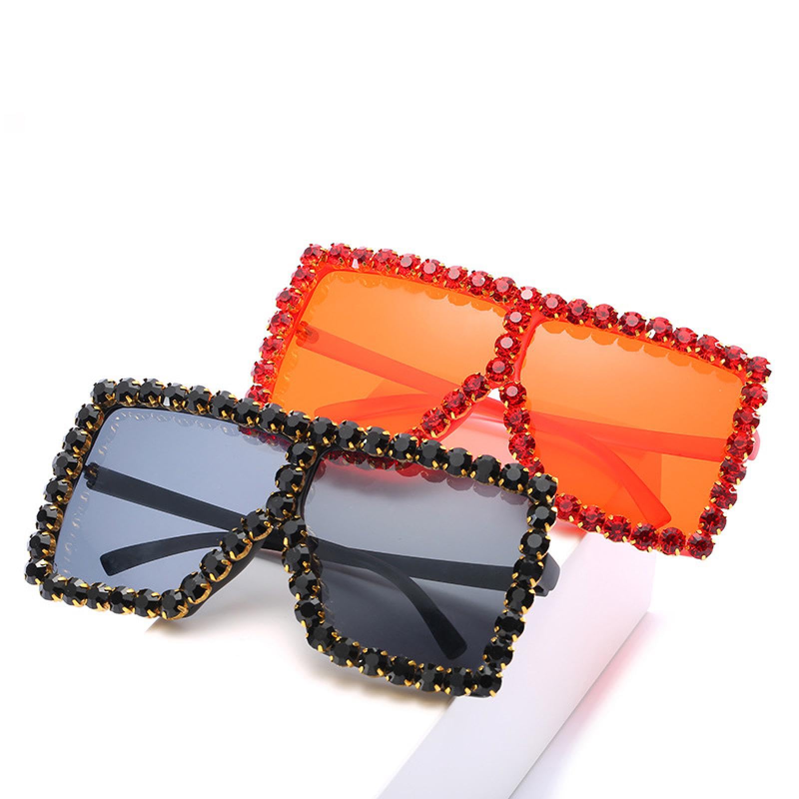 Vintage Diamond Okulary przeciwsłoneczne damskie Gogle męskie Oversize Moda czarne okulary