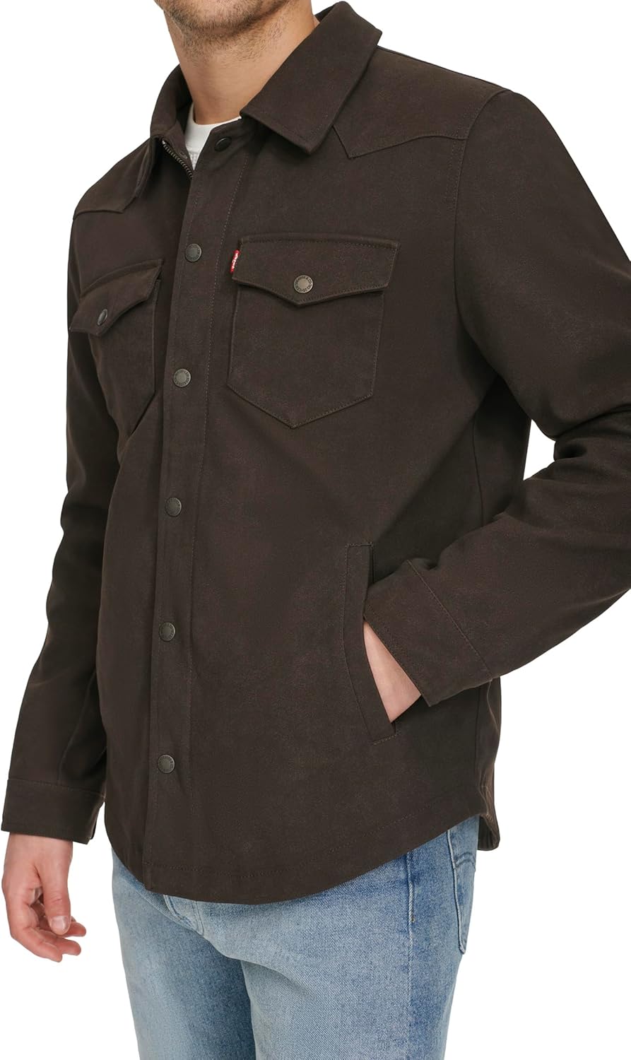 Levi's Men's Faux Leather Shirt Jacket - Image 5