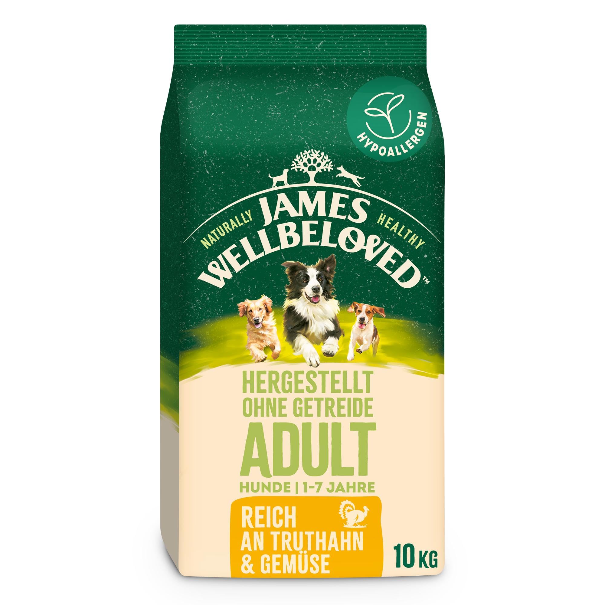 James WELLBELOVED 10kg Hund Trockenfutter ohne Getreide, Truthahn & Gemüse