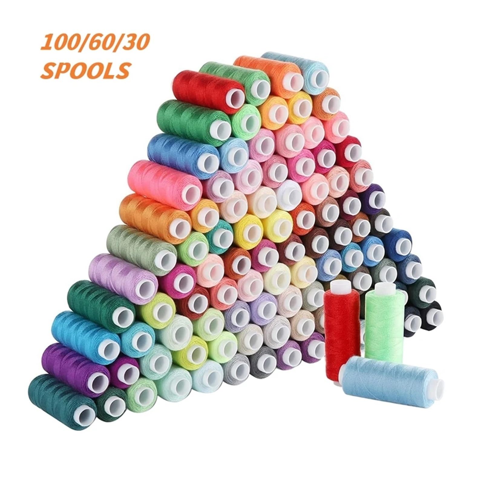 Zestaw nici do szycia 100 kolorów 250 jardów każda szpulka Zestaw nici poliestrowych do szycia ręcznego lub maszynowego (Color : 30PCS)
