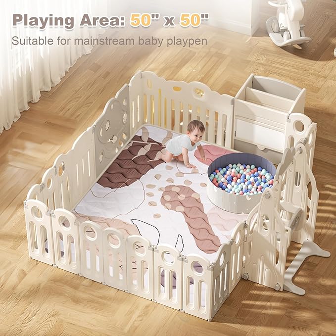 Tapete de Juego para Bebé 127x127 cm, Antideslizante, Plegable, Lavable miniatura 5