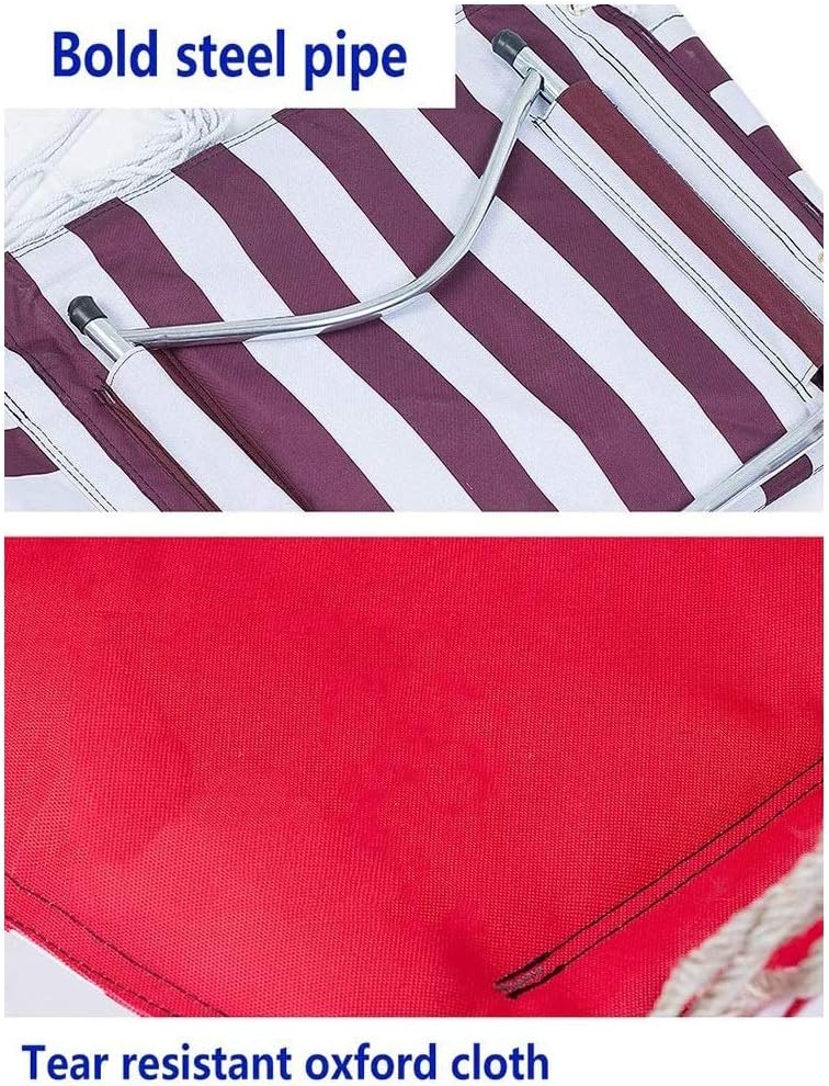 Hammock Chair Swing Seat for Garden - Heavy Duty Hanging with Wood Armrest, 264lbs Capacity