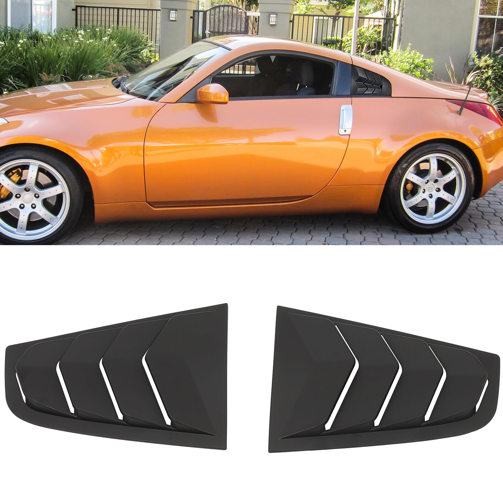 ANPART ABS Rear Window Louvers Automotive Fit for 2003-2008 for Nissan 350Z Window Louvers