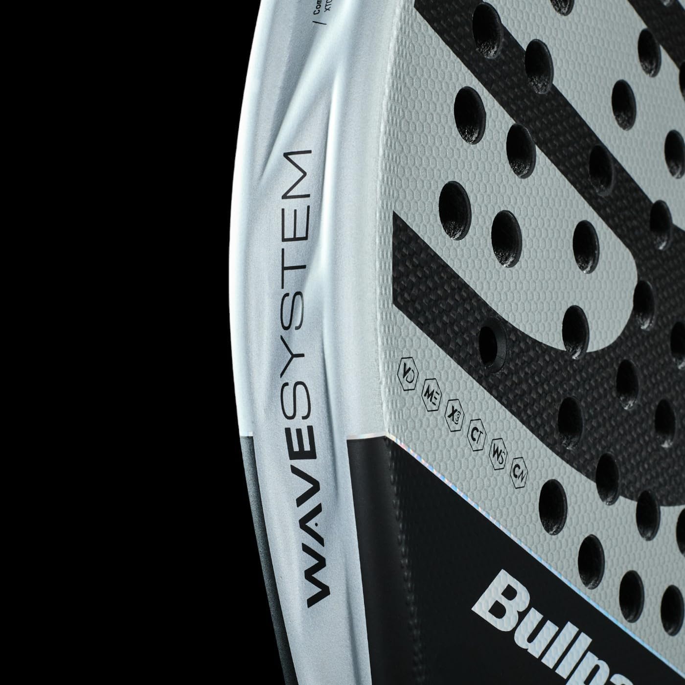 BULLPADEL Padel Racket Neuron Fede Chingotto | Professional Hybrid Shape Pala Padel | XtendCarbon 3K & MultiEva Core | Neuron Heart Stability & Wave Side Profile | Vibradrive & Hesacore Grip