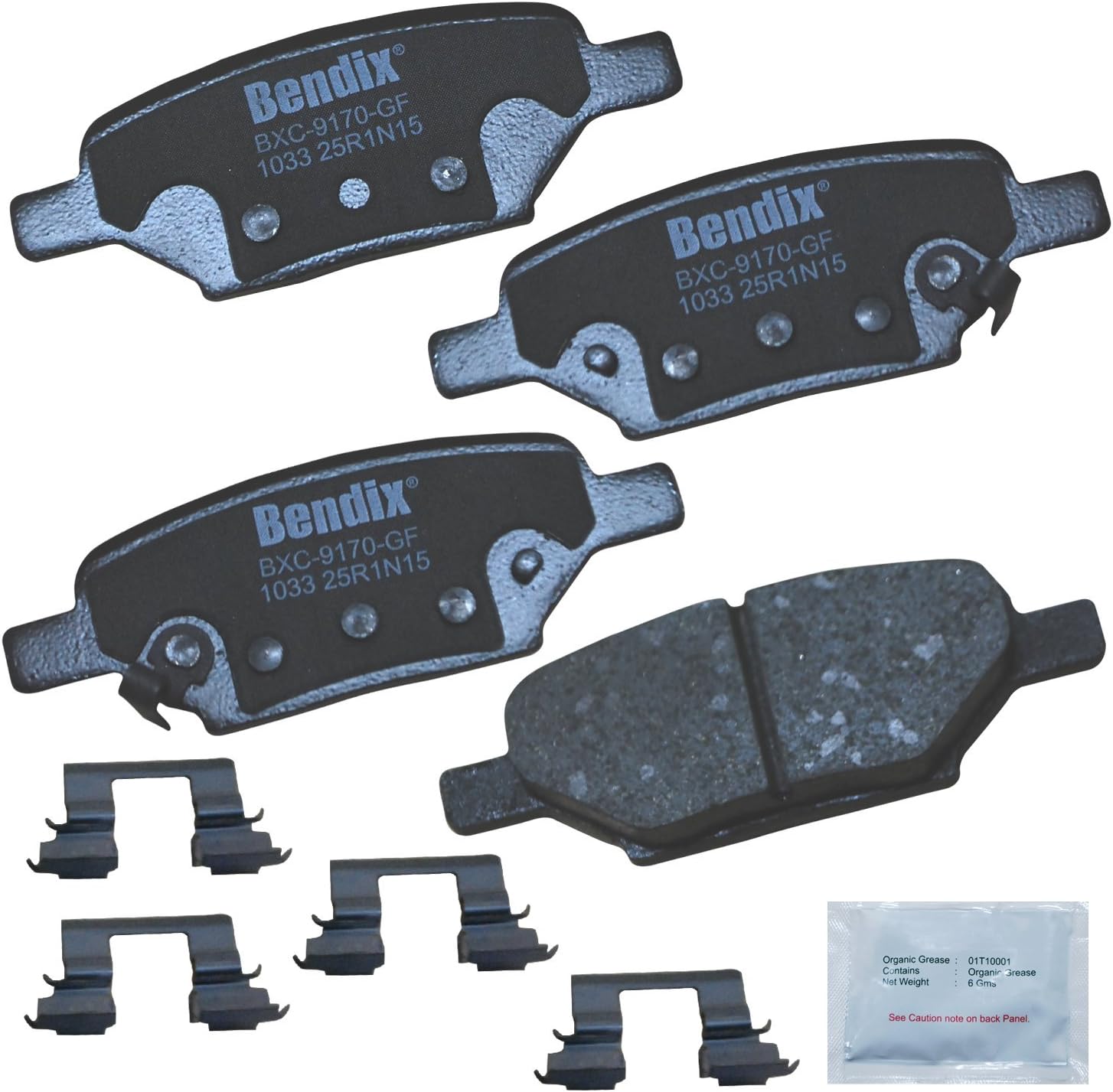 Bendix Priority1 CFC1033 Ceramic Rear Brake Pads for Select Models Chevrolet Cobalt, HHR, Malibu, Pontiac G4, G5, G6, Pursuit, Saturn Aura, Ion