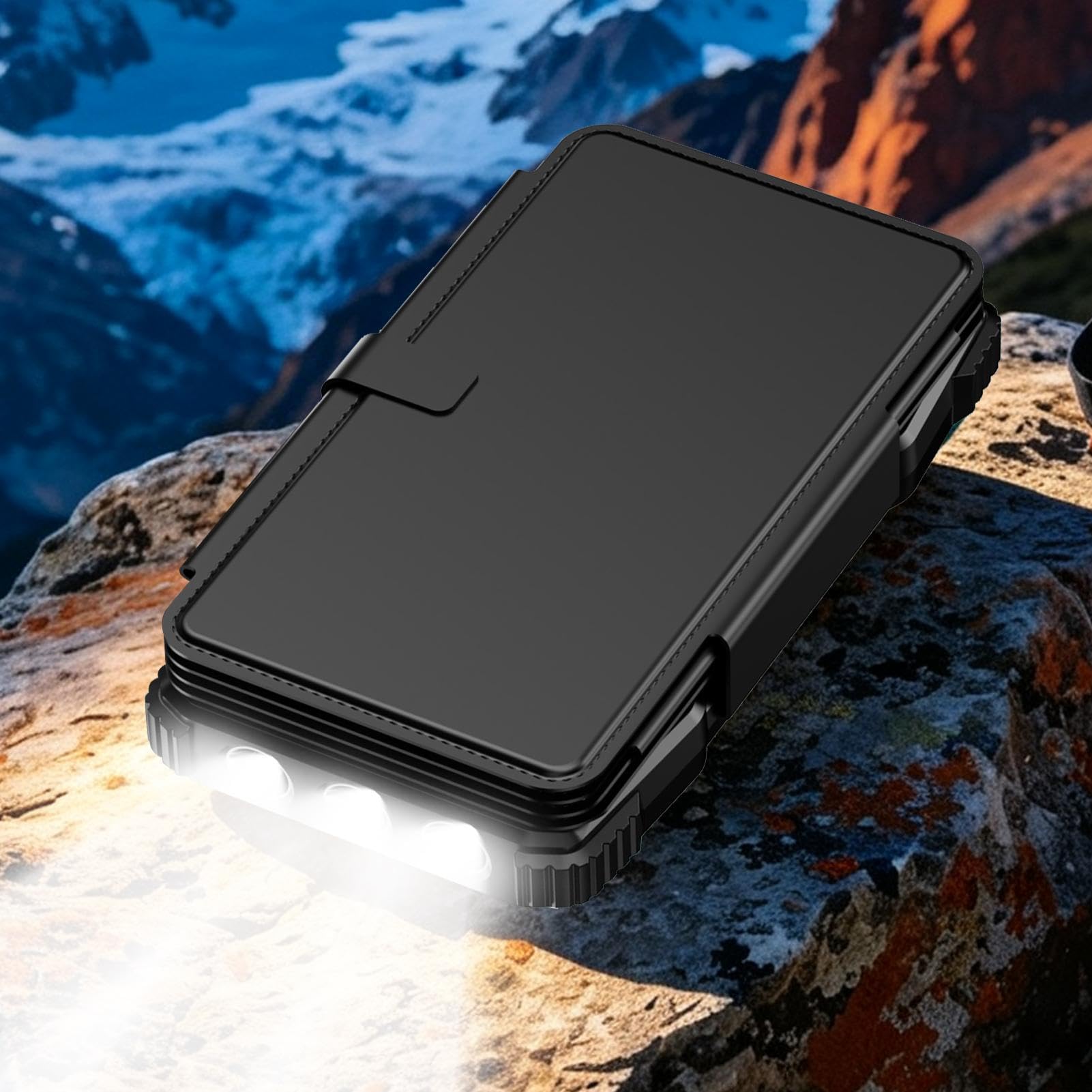 Cargador Solar Portátil 20000mAh Batería Externa Inalámbrica con Linterna