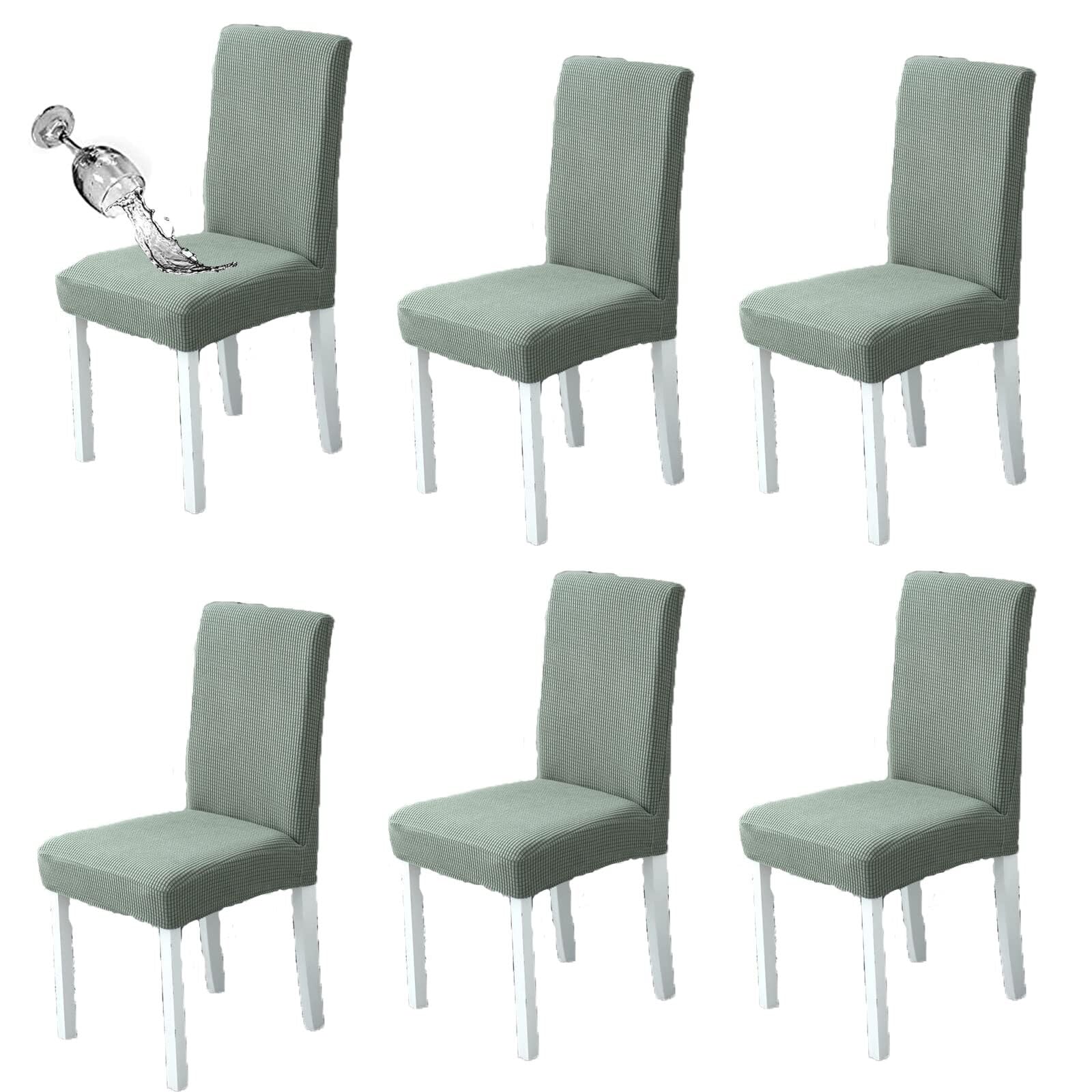 NMVAWIPT Waterproof Stretch Dining Chair Covers, Removable Washable Elastic Slipcovers With Adjustable Straps, For Hotel, Banquet(#11,6pcs)