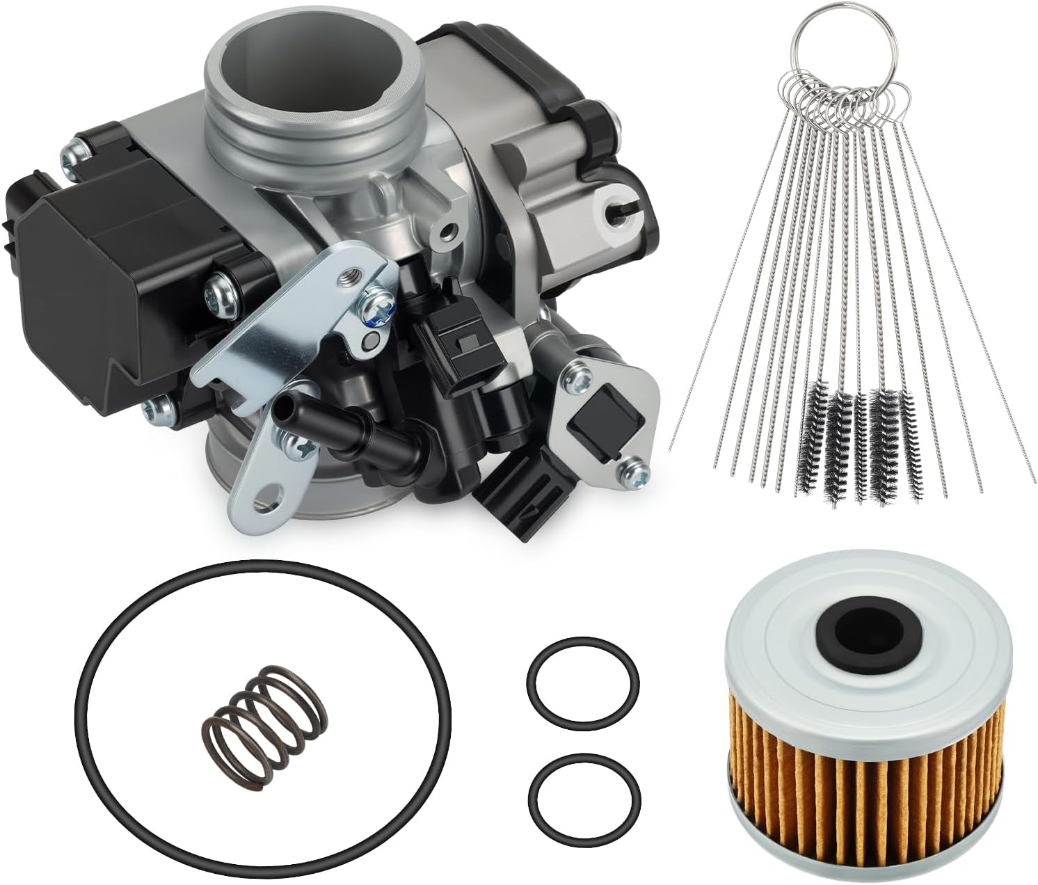 JAVIK Throttle Body And Oil Filter With Brushes For Honda Rancher 420 2x4/4x4 2014-2019 O.E.M# 16400-HR3-A42