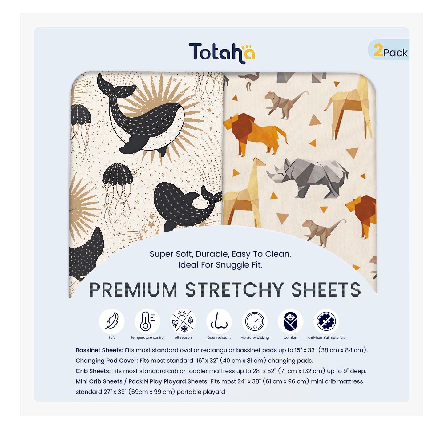 TotAha Premium Stretchy Changing Pad Cover, Buttery Soft Diaper Changing Pad Covers for Girls Boys, Super Stretchy Jersey Knit Changing Table Covers,