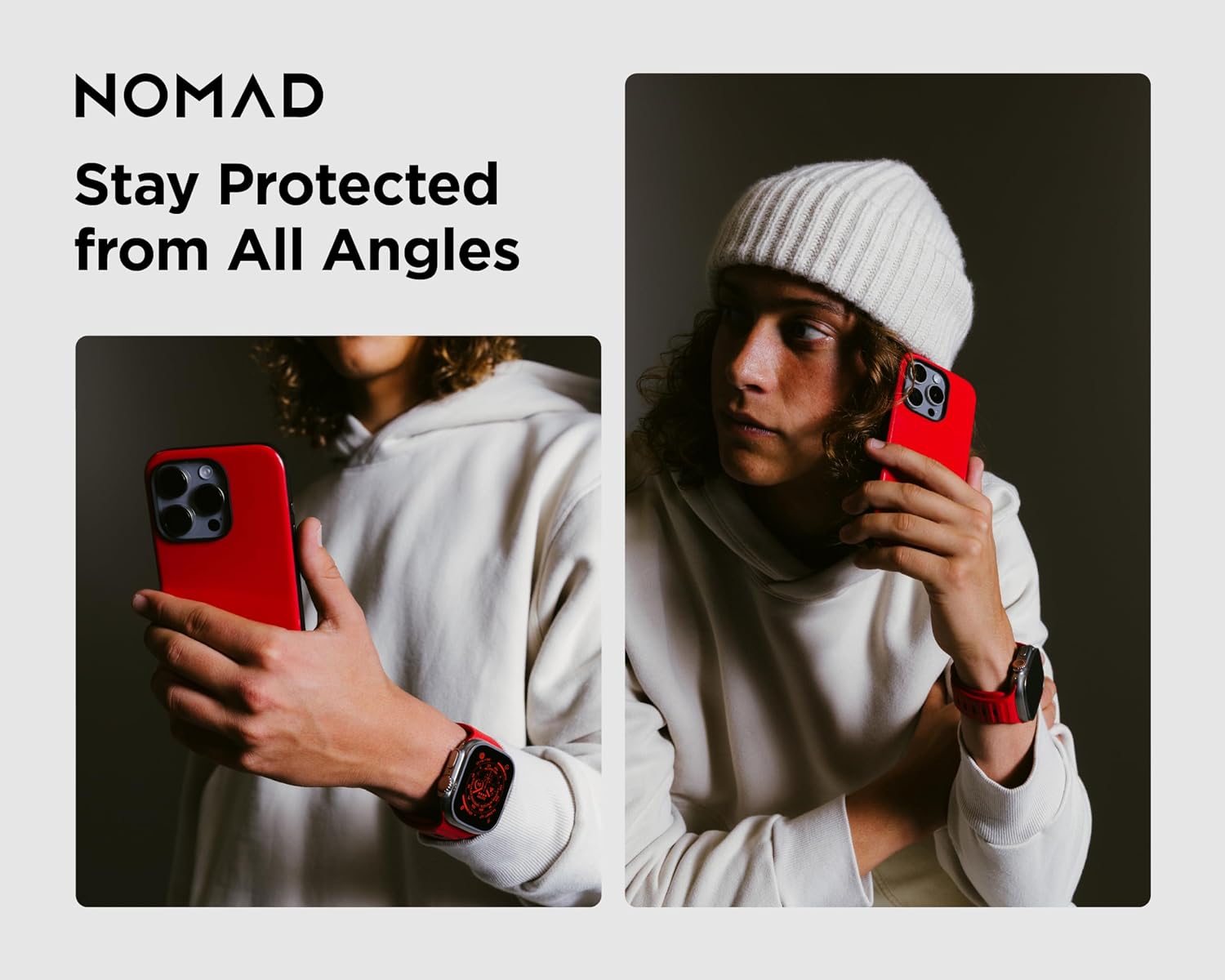 NOMAD Phone 15 Pro Sport Case Night Watch Red - iPhone 15 Pro Case Magsafe Charging Compatible, Phone Case for iPhone 15 Pro