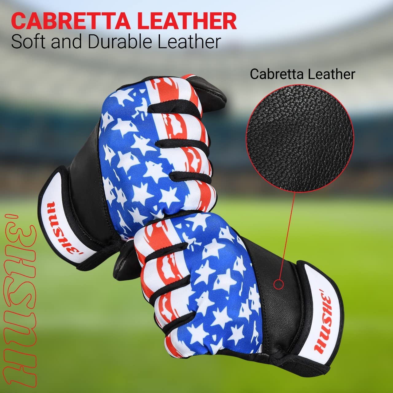 Hushe' Gants de frappe de baseball (taille L, jeune)