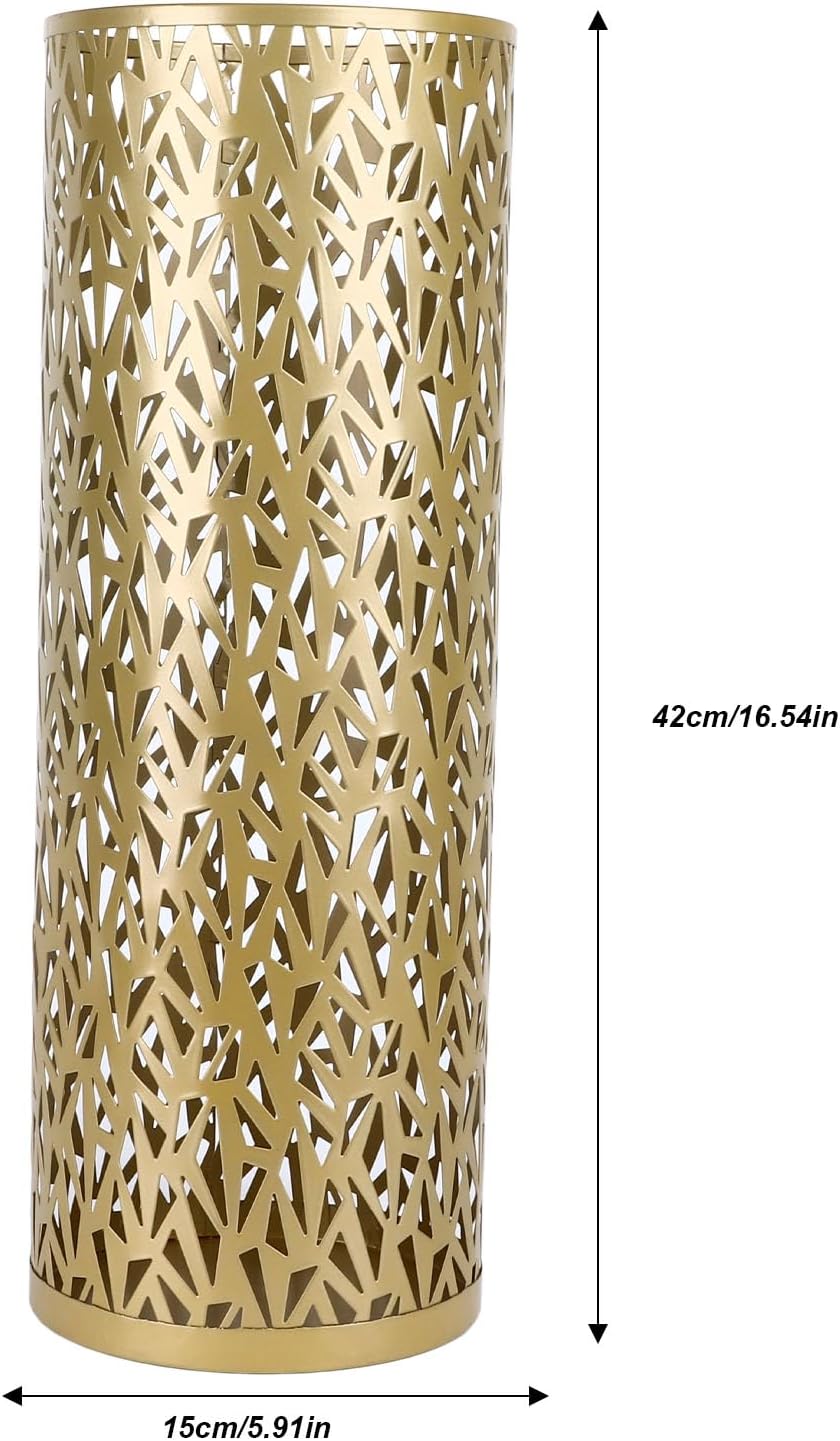 Umbrella Stand Rack, Metal Umbrella Holder Stand Rack for Entryway, Freestanding Rain Collection Umbrella Organizer, Round Canes Walking Stick Storage Bin for Home Office Decor (L)