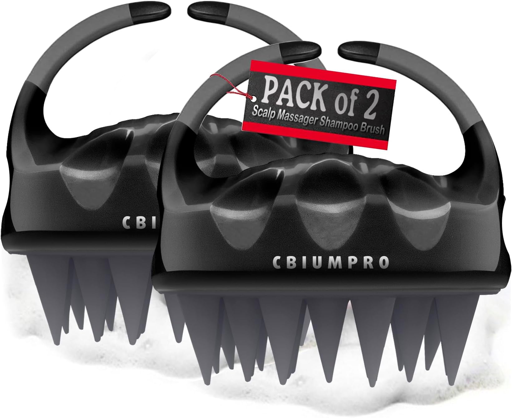 Cbiumpro 2-Pack Scalp Massager Shampoo Brush, Ultra Soft Silicone Scalp Scrubber Exfoliator Brush for Hair Growth & Dandruff Removal - 100% Fit All Hair Types