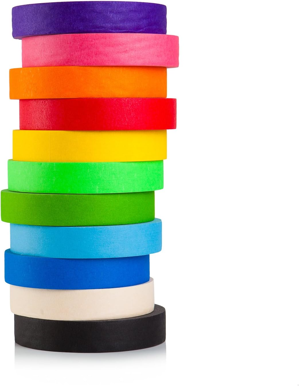 Craftzilla Colored Masking Tape - 11 Roll Multi- Pack, 55 Yards x 1 in Colorful Craft Tape- Great for Arts & Crafts, Kids, Labeling and Color- Coding