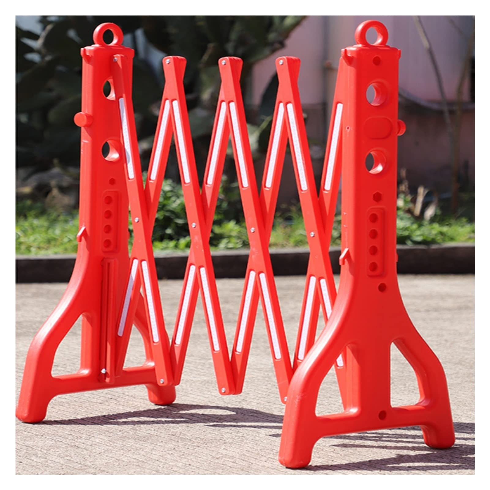 Expandable Reflective Mobile Barricade System Collapsible Water-Filled Road Barrier 96cm Height Red Set of 4 - Perfect for Traffic Control & Safety Management
