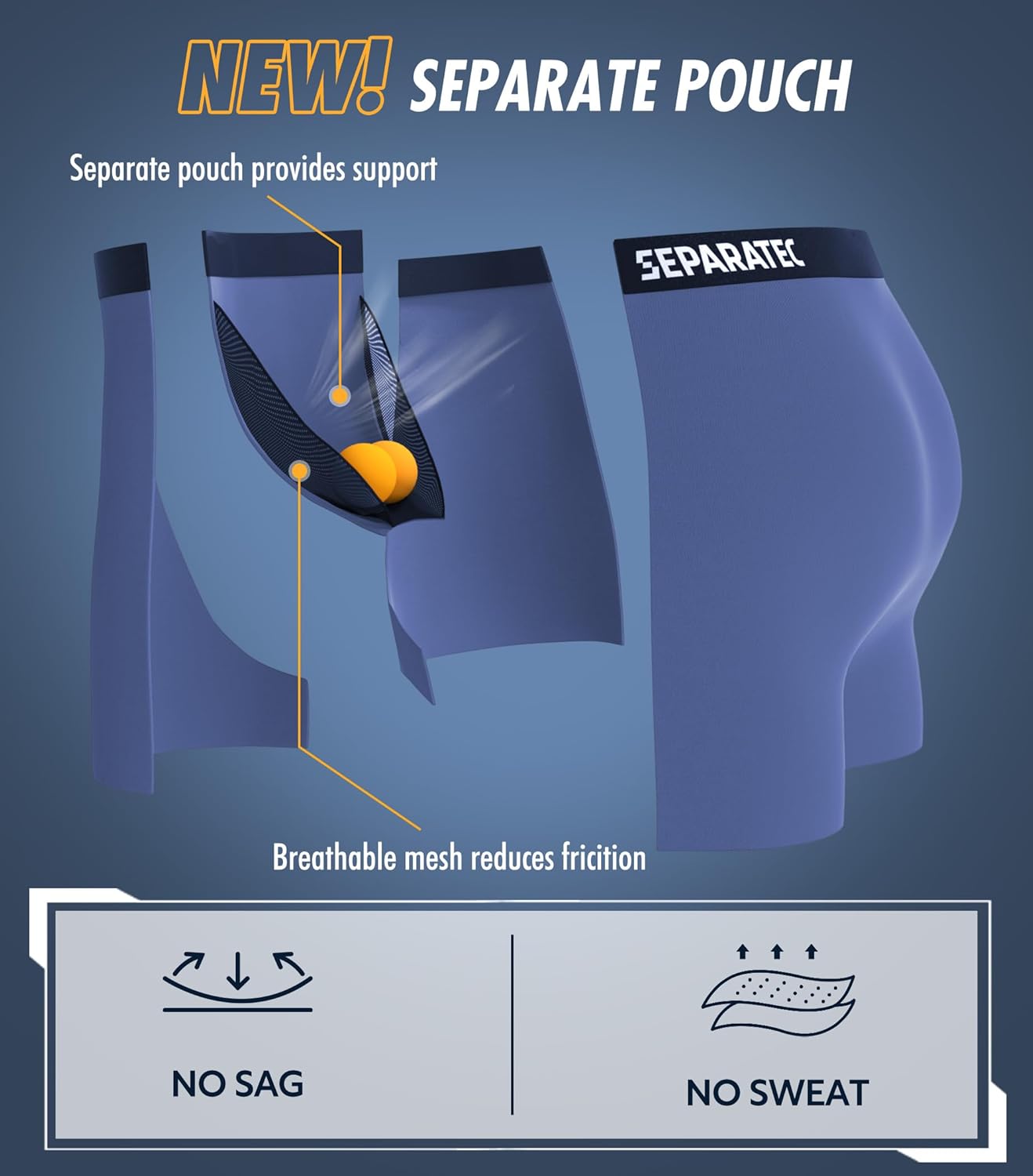 Separatec Mens Underwear with Separate Pouch, Micro Modal Boxer Briefs Seamless Waistband Underwear for Men 4 Pack - Image 4