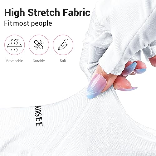 Miniatura 4 de AIRSEE Guantes UV para lámpara de uñas, guantes profesionales de protección UV UPF50+ para manicuras, arte de uñas, guantes sin dedos que protegen