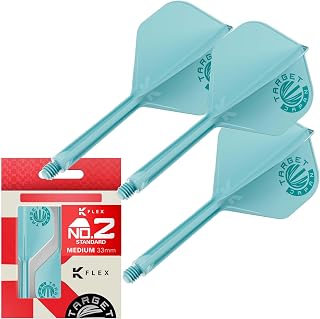 Target Japan Aqua K Flex Dart Flights and Shaft System, No.2/No.6, Pack of 3 Kflex All In One Flight, Exclusive Accessories for Japan, K-Flex Dart Shaft, Short/Intermediate/Medium