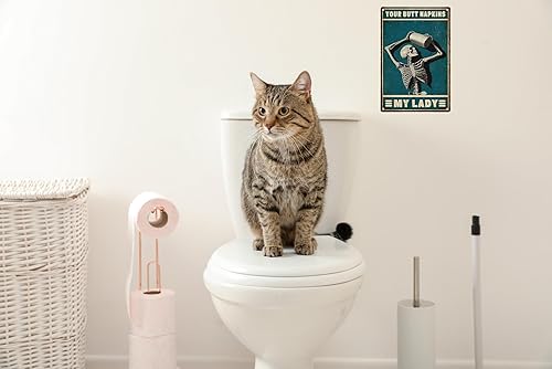 Miniatura 5 de Funny My Lady Skull - Letrero de metal para pared de baño, diseño retro, medieval, para el hogar, habitación, rústico, inodoros, pósteres vintage,