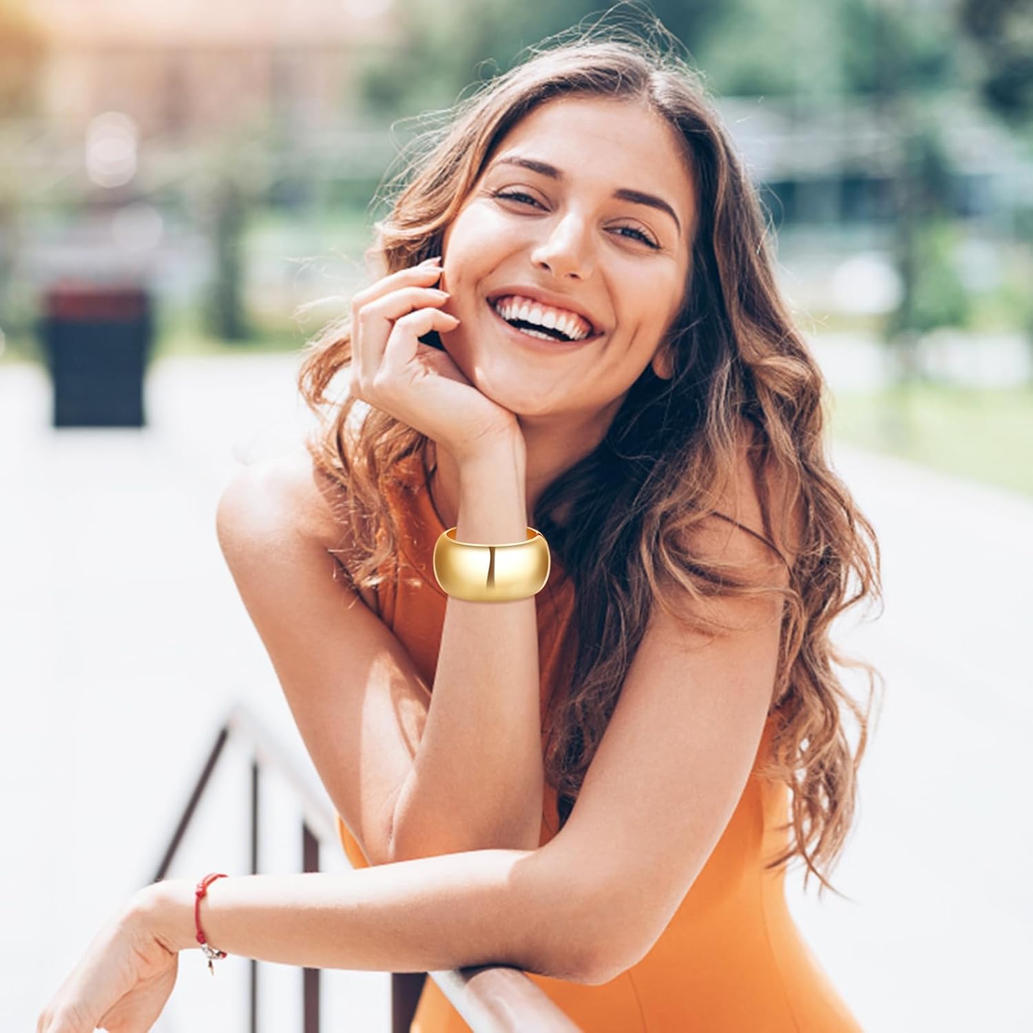 YBMYCM Wide Cuff Chunky Gold Bracelets for Women Open Cuff Bangles Wrist Cuff Bracelets for Women as Gifts - Image 6