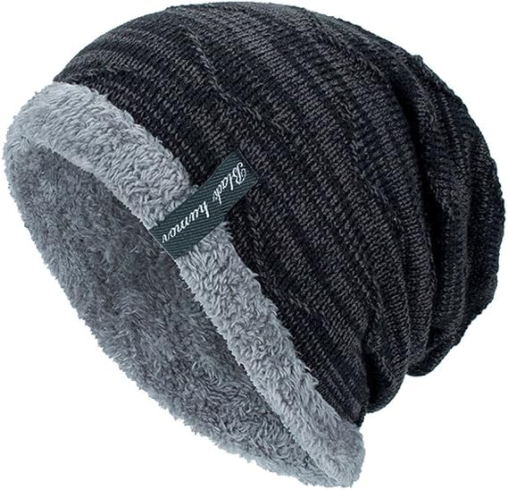 Unisex Hairpin Knit Warm Hat Beanie Cap Head Fashion Outdoor Hedge Cap Hat Unisex Baseball Cap Black, One Size