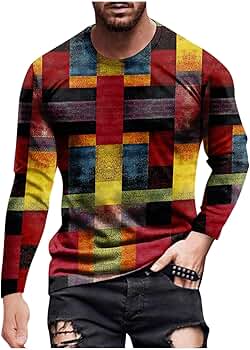 Amazon.com: Men's Graphic Abstract Long Sleeve Blouse 3D