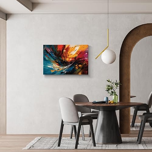 Miniatura 293 de Lienzo artístico para pared, pinturas de arte abstracto, fantasía azul, grafiti colorido sobre fondo blanco; decoración artística moderna para sala