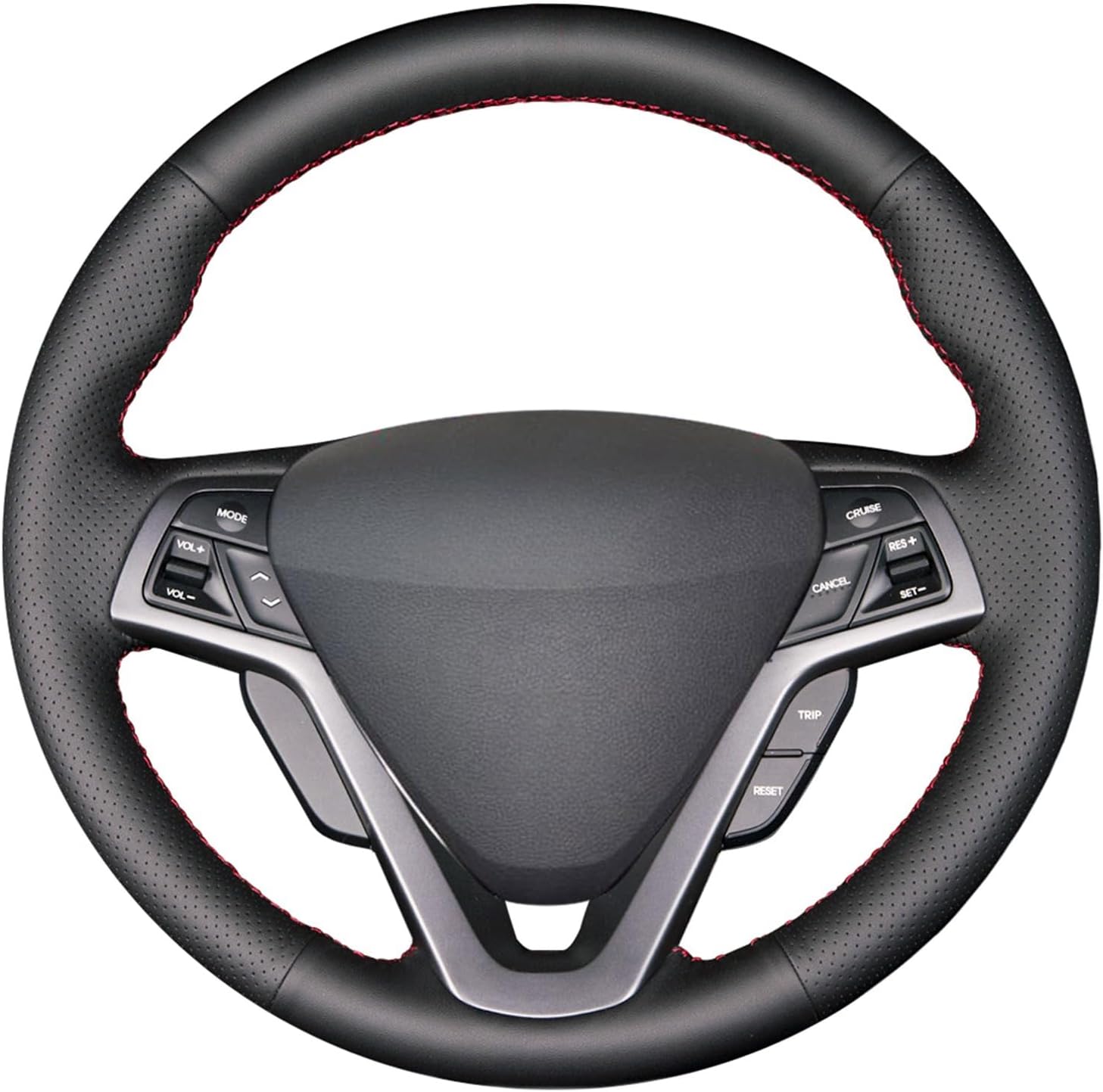 MEWANT Handmade Stitch Sewing Genuine Leather Autumotive Car Steering Wheel Cover Wrap for HY Veloster 2011 2012 2014 2015 2016 2017 2018