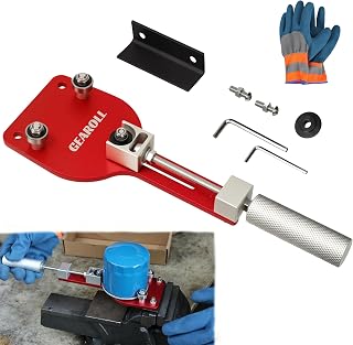 77750 Oil Filter Cutter Tool with Vise Jaw Plate, Oil Filter Cutter Cutting Tool for Filter Cutting Range 2-3/8" to 5" (Red)