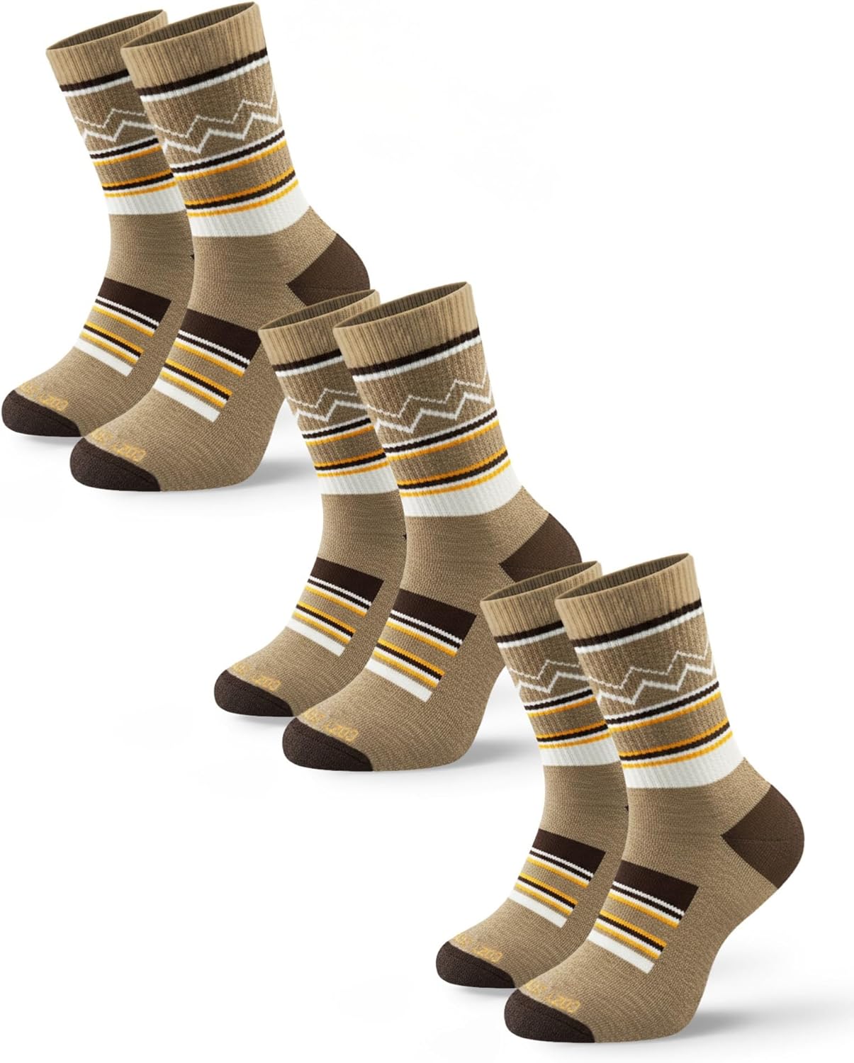 COZYZERO 3 Pairs Merino Wool Hiking Crew Socks for Men & Women - Breathable Warm Thermal Winter Cushioned Wool Boot Socks