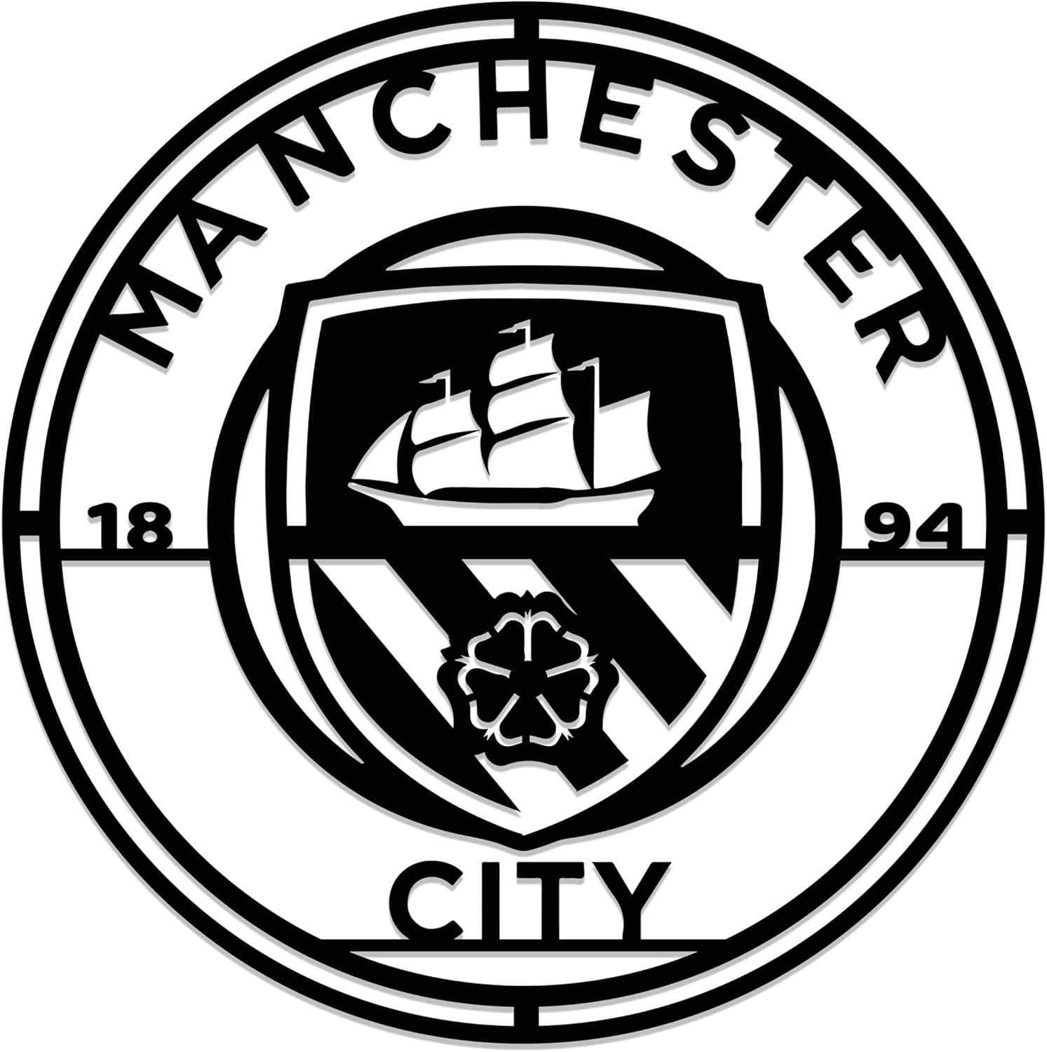 PLTZCRAFT Football Metal Wall Decor, Football Team Logo Sign, Soccer-Inspired Metal Wall Art, Soccer Sports Lovers Gift for Father, Husband, Boyfriend, Man Cave, Boys Room (Manchester City FC)