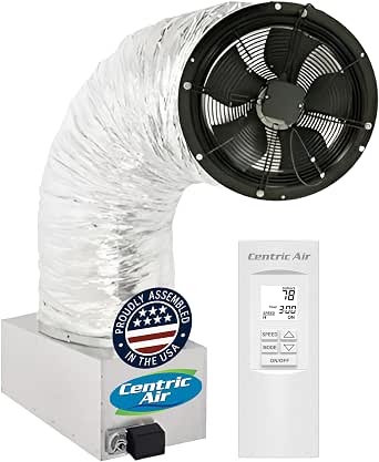 Centric Air 4.0 Ultra Quiet Whole House Fan, 2-Speed with Remote