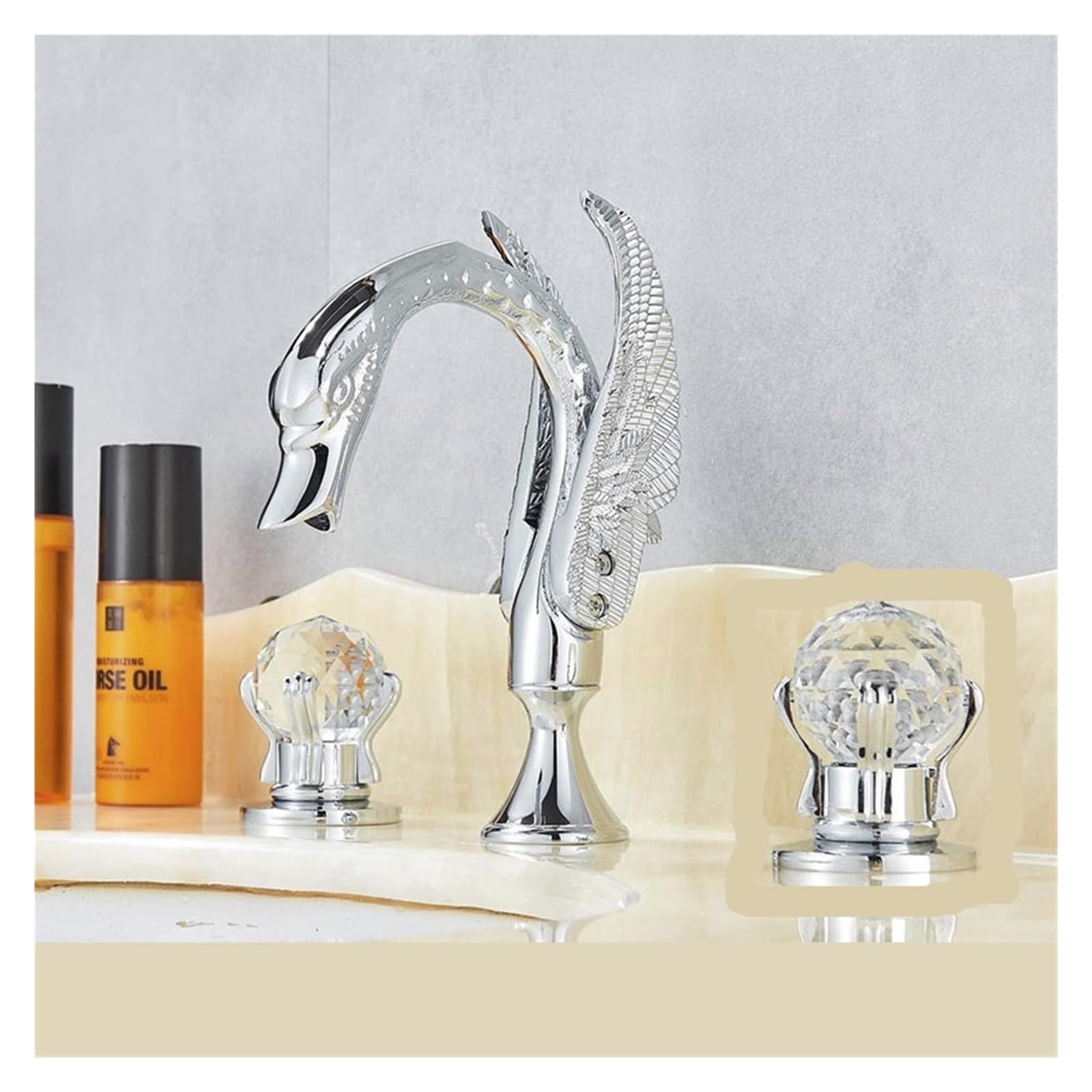 Robinet mitigeur évier finitions or poli et cristal pour remplacer une robinetterie terne